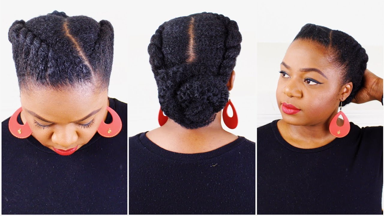 2 Easy Flat Twist Tutorial on Short 4C Natural Hair - YouTube