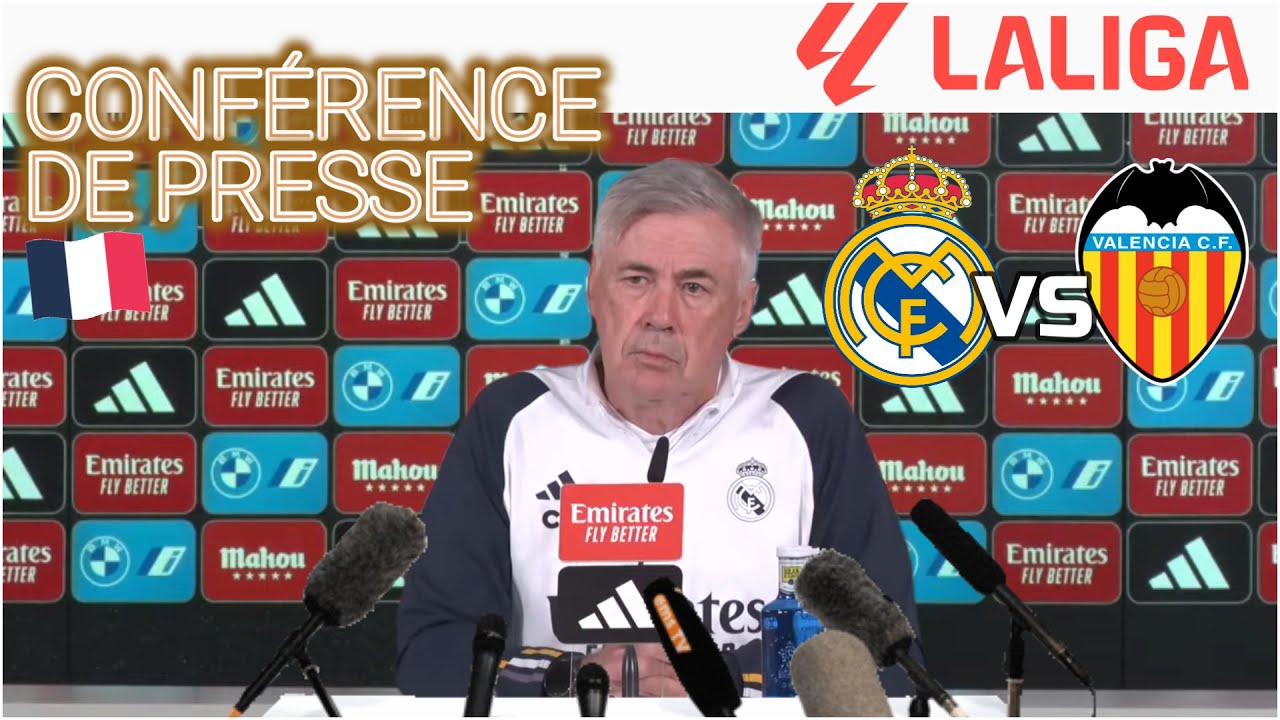 CONFERENCE DE PRESSE FR | Ancelotti | Real Madrid vs Valence | LALIGA ...