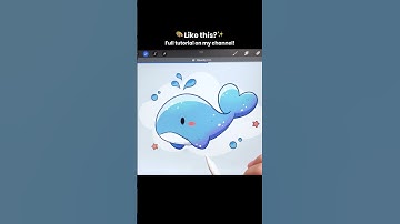 How to Draw a Kawaii Whale in Procreate ✏️✨ #cute #whale