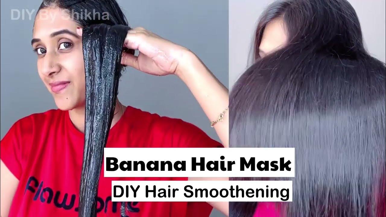 Permanent Hair SMOOTHENING at home | DIY KERATIN TREATMENT at home for  smooth shiny hairs - YouTube