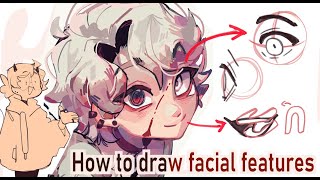 How I draw facial features|| Eyes, nose and mouth Tutorial by Bluebiscuits 588,308 views 1 year ago 13 minutes