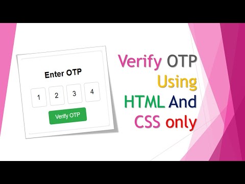 Verify OTP page using Html and css only