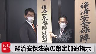 総理 経済安保法案策定へ加速指示（2021年11月19日）