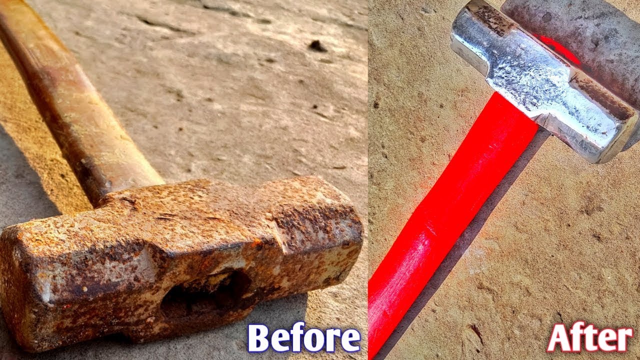 RESTORATION a old Rusty Hammer sledgehammer restoration Rusty