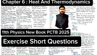 Exercise Short Questions | Chapter 6 Heat And Thermodynamics | Class 11 Physics New Book PCTB 2025