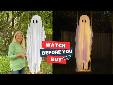 Outdoor Halloween Ghost Decor | Giant Lighted Swinging Ghost Review