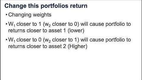 Calculation of Portfolio Returns and Risks