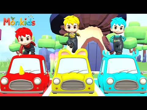 Surprise Eggs Kids Song | Learn Colors With Cars | MonKids Nursery Rhymes & Kids Songs