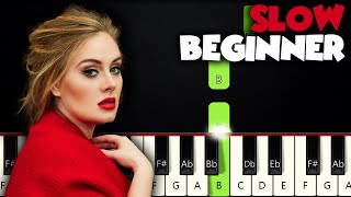 Video thumbnail of "Someone Like You - Adele | SLOW BEGINNER PIANO TUTORIAL + SHEET MUSIC by Betacustic"