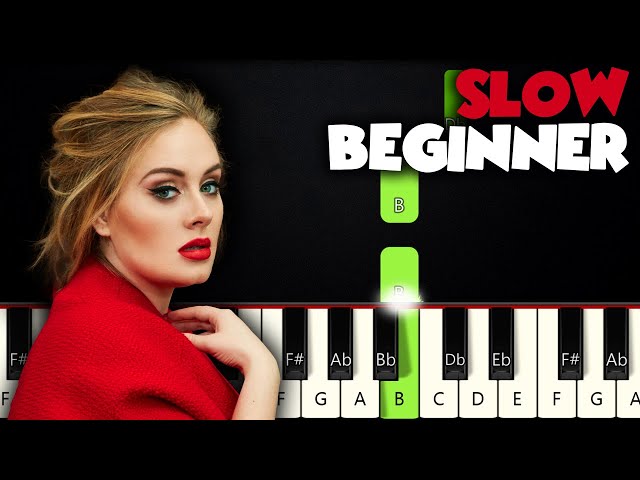 Someone Like You - Adele | SLOW BEGINNER PIANO TUTORIAL + SHEET MUSIC by Betacustic class=