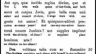 Vergil - Virgil - Aeneid - 1  - lines 1 - 85 read in ordo with English interlinear