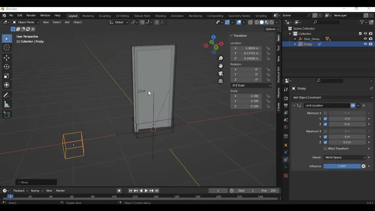 blender Animation 02 | Make Opening door animation & add driver - YouTube