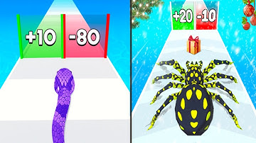Snake run VS Spider Run : Spider evolution 🧬All Levels gameplay android ios 