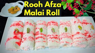 Malai Roll | Bread Malai Roll | Rooh Afza Malai Roll | Eid Special Desserts