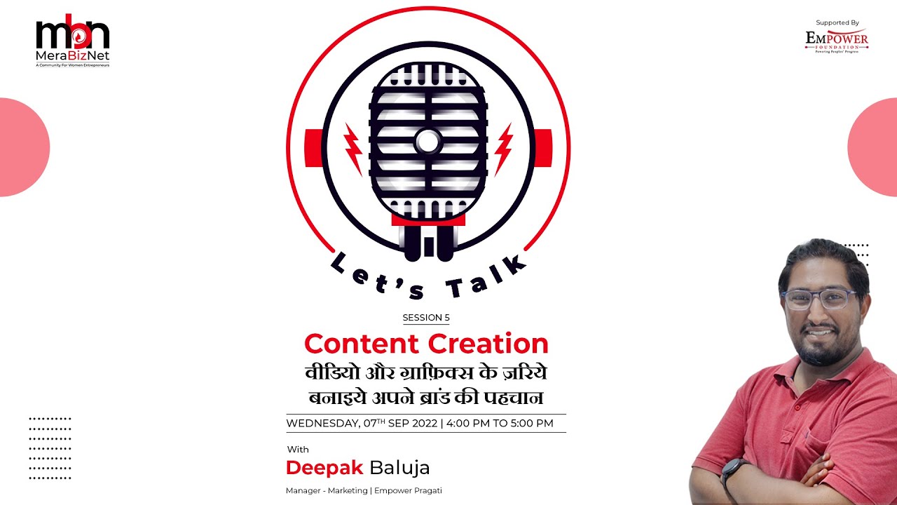 Let's Talk Session 5 - Content Creation | MeraBizNet | Deepak Baluja