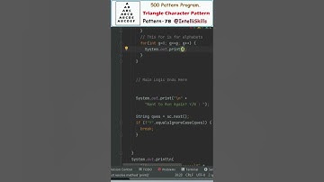 [Beginners] Triangle Character Pattern Programs in Java #shorts #java #coding #programming #trending