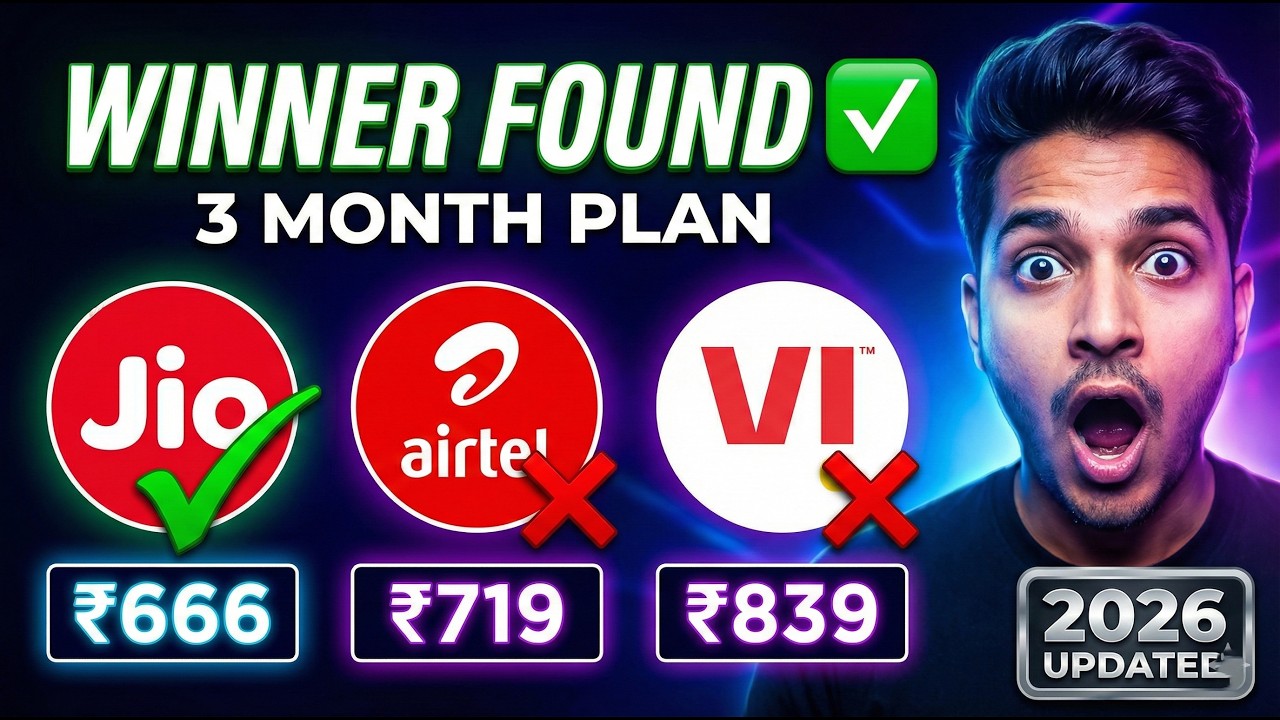 3 Month Plan Comparison: Jio vs Airtel vs Vi ✅ Which is Best in 2026?