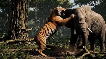 Elephant and Tiger Fight Video 2025 | Wild Animal Battle in the Jungle