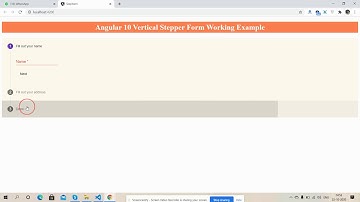 Angular 10 Vertical Stepper Form Working Example