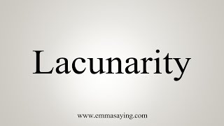 How To Say Lacunarity