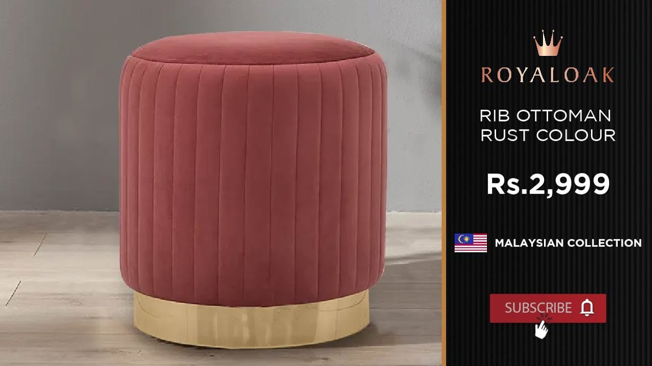 Royaloak | Rib Ottoman - Rust Colour