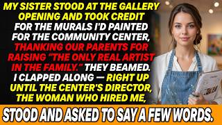 My Sister Took Credit for My Murals at the Gallery Opening — Until the Director Stood Up to Speak