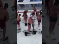 Russian winter swimmers pour themselves with icy waters for heat-up