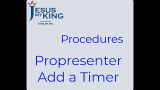 Pro Presenter Add a Timer