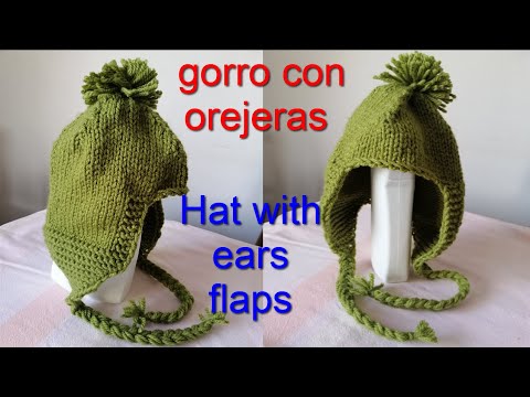 COMO TEJER UN GORRO CON OREJERAS, TUBULAR / HOW TO KNIT A HAT WITH EAR FLAPS 1) - YouTube