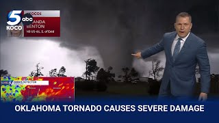 Homes flattened by violent tornado south of Enid