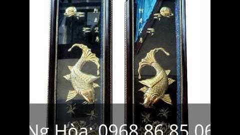 Tranh đồng lưỡng ngư trầu nguyệt/tranh đồng treo tường