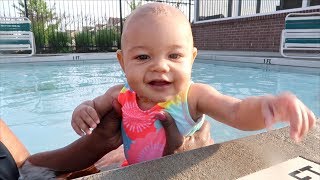 BABY GIRL LOVES SWIMMING!