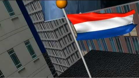 3d city with dutch flag