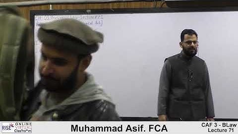 Caf 3 l Sir Asif Lecture 71