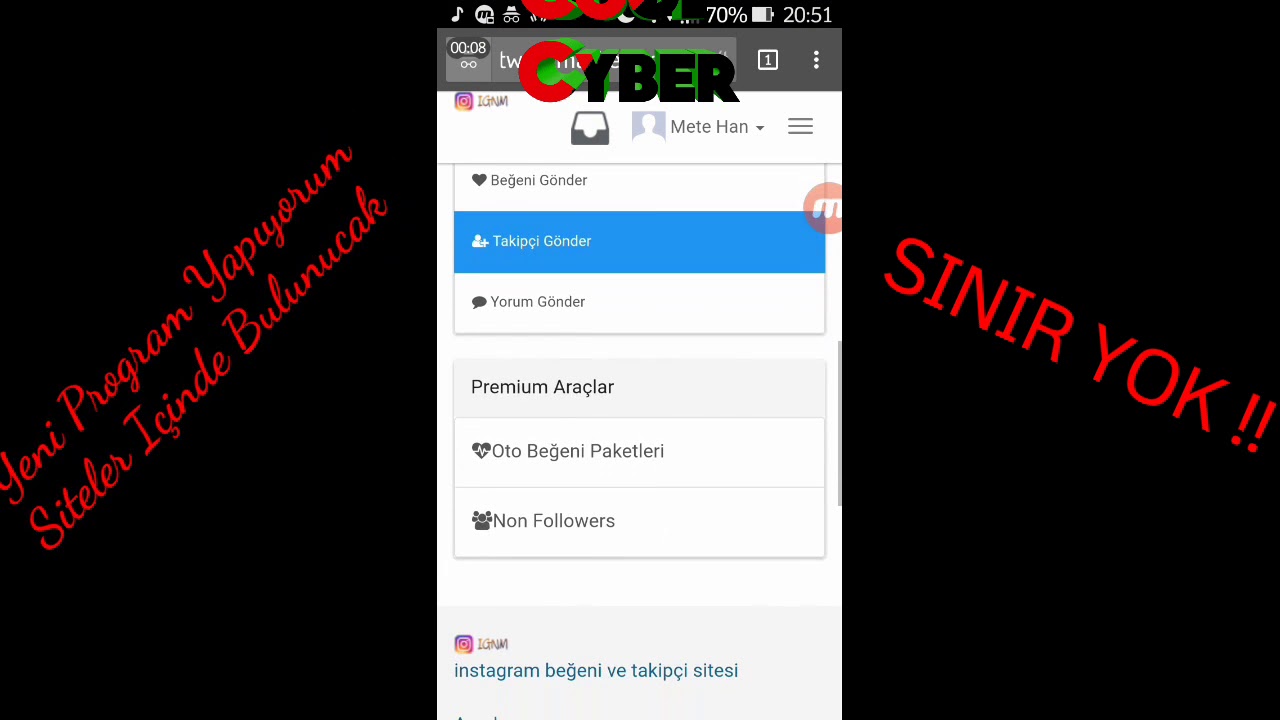  - instagram sinirsiz takipci hilesi followerspro