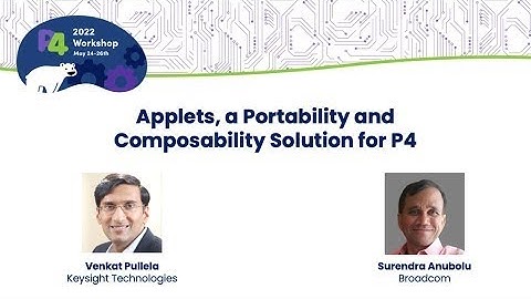 Applets, a Portability & Composability Solution for P4 - Venkat Pullela & Surendra Anubolu