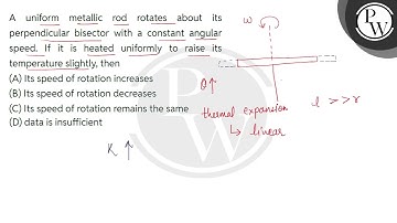 A uniform metallic rod rotates about its perpendicular bisector with a constant angular speed. I....