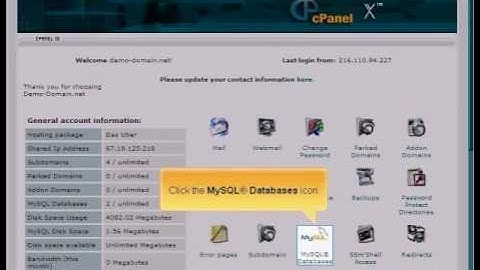 Creating MySQL Databases and Database Users - via cPanel