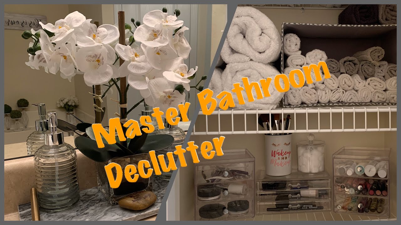 MASTER BATHROOM DECLUTTER/CLEAN AND DECLUTTER WITH ME PT. 2/ FALL 2019 ...