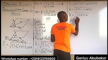 Parallelogram Law Of Forces |Applied Mechanics #excellentlinkacademy #parallelogramlaw(Well explain)
