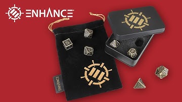 ENHANCE Tabletop 7pc DnD Metal Dice Set (Ancient Bronze) | Features Overview