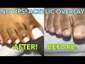 WHITE TOES!| ACRYLIC TOE NAILS NO TIPS!| ACRYLIC OVERLAY ON TOES