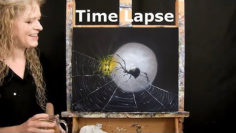 TIME LAPSE - Learn How to Paint LANTERN LIT SPIDER with Acrylic - Fun Animal Step by Step Tutorial