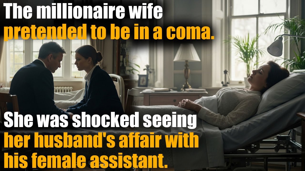 Rich wife faked coma, shocked by husband's assistant's antics.