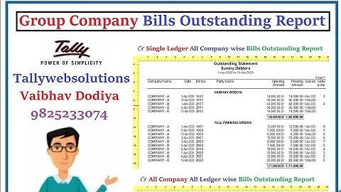 (Buy TDL Source Code Only Rs 1080) Group Company Outstanding Report in Tally Prime 6.0 Updated