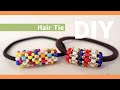 DIY Hair ties with Seed beads Tutorial |余ったビーズの活用に♪テグス編みのビーズヘアゴム 作り方| How to make |ビーズアクセサリー|子ども|大人