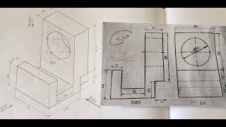 رسم الأيزومترى من مسقطين - معهد فنى صناعى - اعدادى هندسة- تعليم صناعى - فنون تطبيقية- معهدعالى هندسة