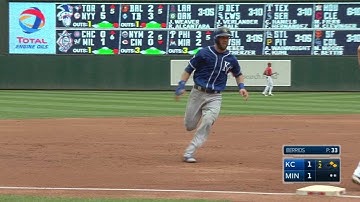 KC@MIN: Escobar lines an RBI double to right field