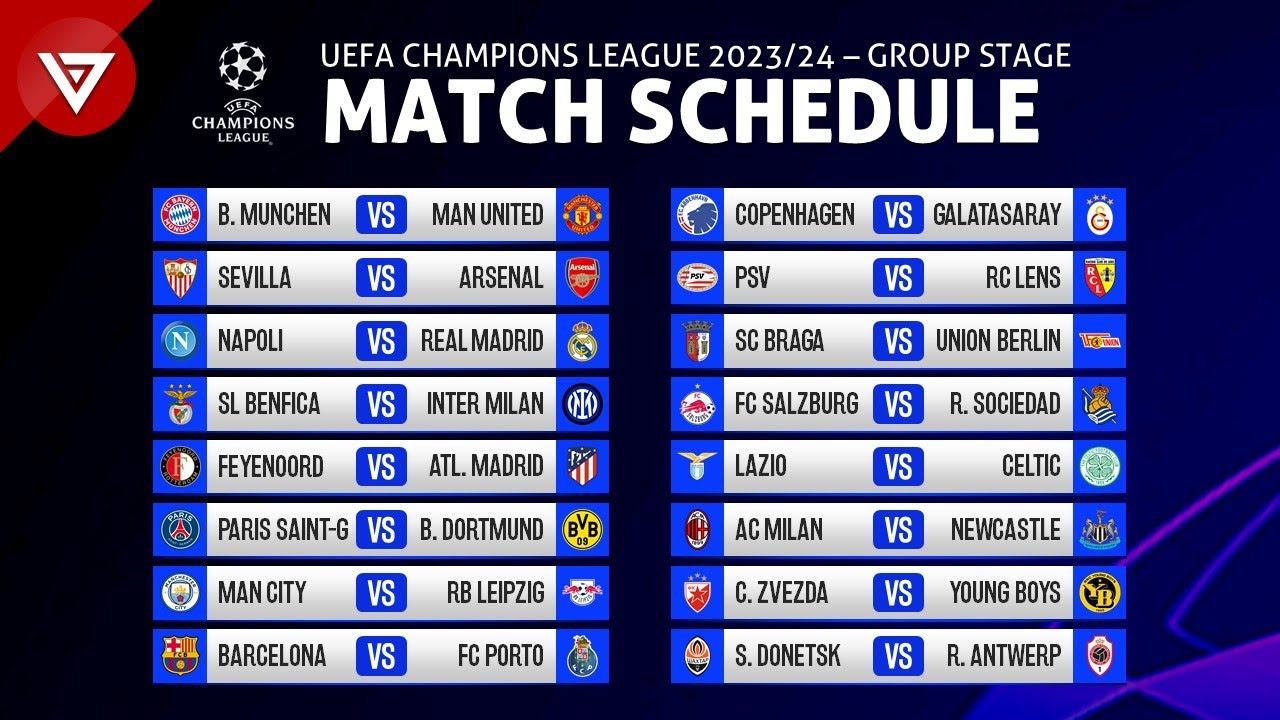 Champions League 2023/24: Fixtures, groups, schedule, final and TV, Football