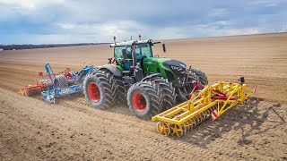 🇨🇵 Fendt 942 Jumelé intégralement à la préparation des terres pour les semis de betteraves ! 🤠